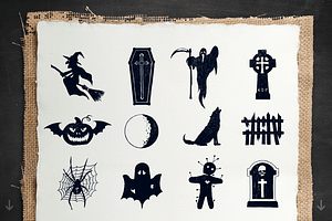 Halloween. 50 Hand Drawn Objects