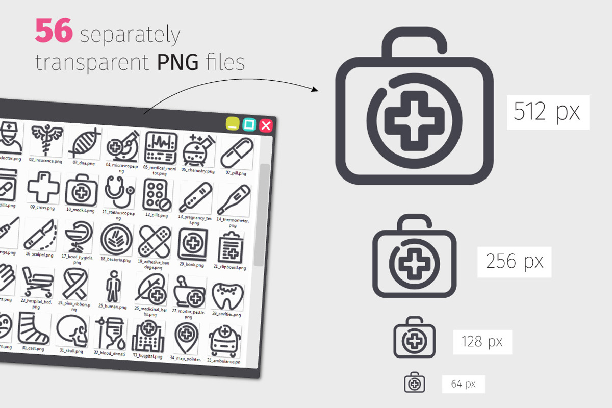Medicine Line Icons Set, an Outline Icon by Voysla's Shop (Photo 3 of 4)