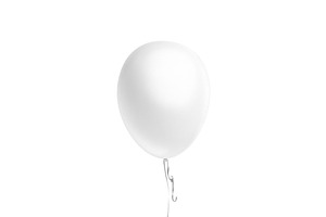 5 White Helium Balloons 3D Model