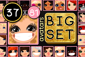 vector BIG avatars SET