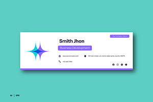 Minimalist Purple Email Signature, a Templates & Theme by Siska Arista