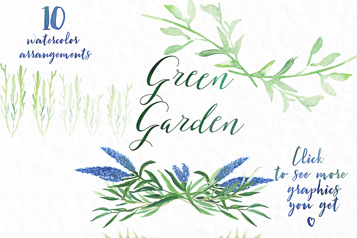 Green garden. Watercolors collection, a Decorative Illustration by LABFcreations (Photo 6 of 7)