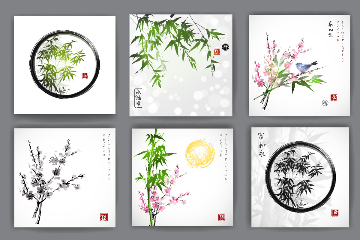 Japanese ink painting sumi-e, part 3, an Illustration by Elina_Li (Photo 4 of 11)