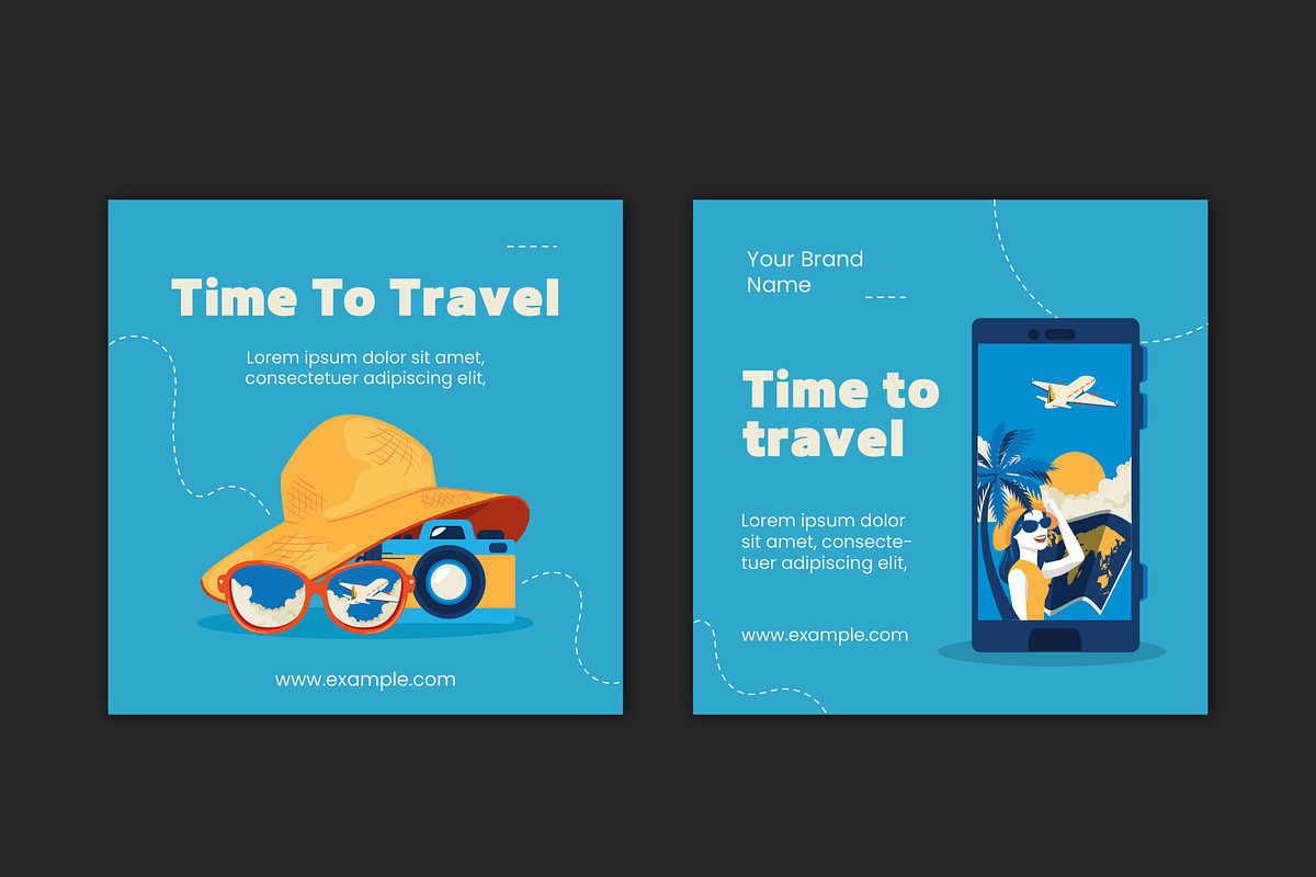 Travel Social Media Post Layouts Set, a Templates & Theme by studiogstock (Photo 4 of 4)