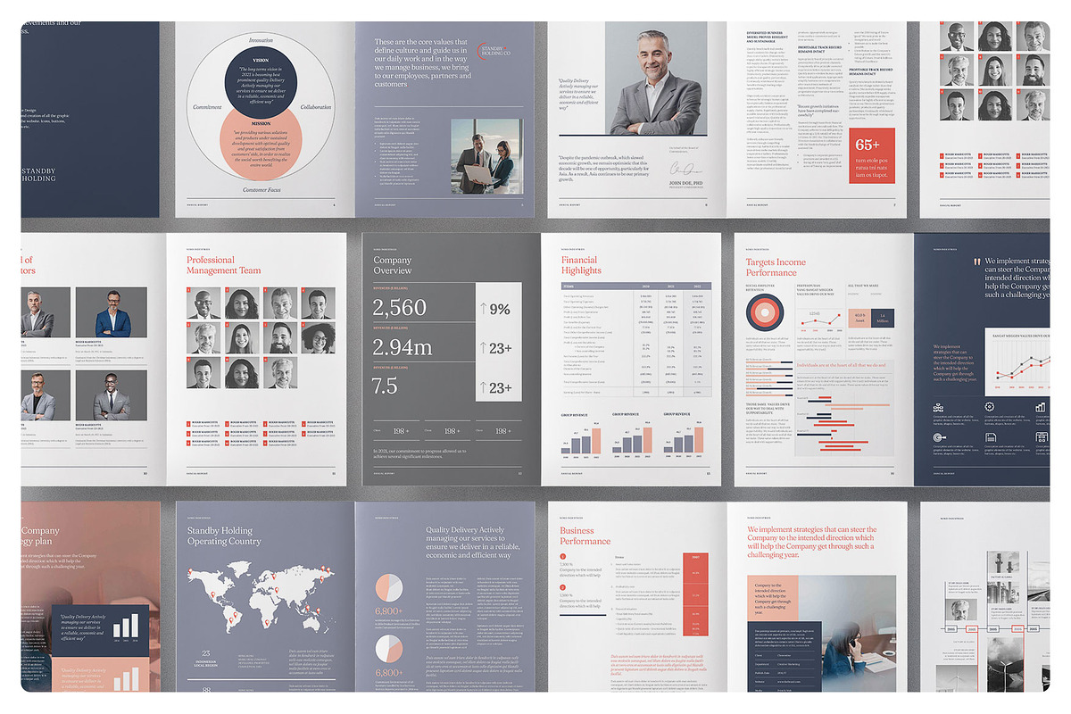 Annual Report Template, a Brochure Template by Proonty (Photo 2 of 3)