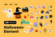 Halloween Element Set, a Decorative Illustration by Sinando Studio (Thumbnail 1 of 4)
