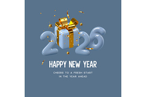 2026 New Year greeting vector, an Object Illustration by Liudmyla Matviiets