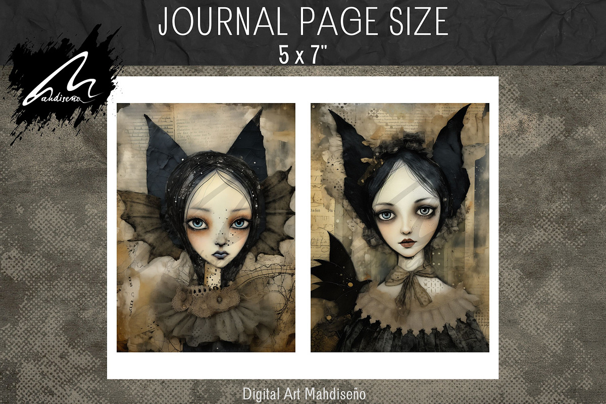Whimsical Gothic Girl, Collage Page, a Person Illustration by Digital Art Mahdiseño (Photo 4 of 9)