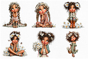 Whimsical Daisy Girl Clipart, an Animal Illustration by Libby Wishes (Thumbnail 3 of 4)