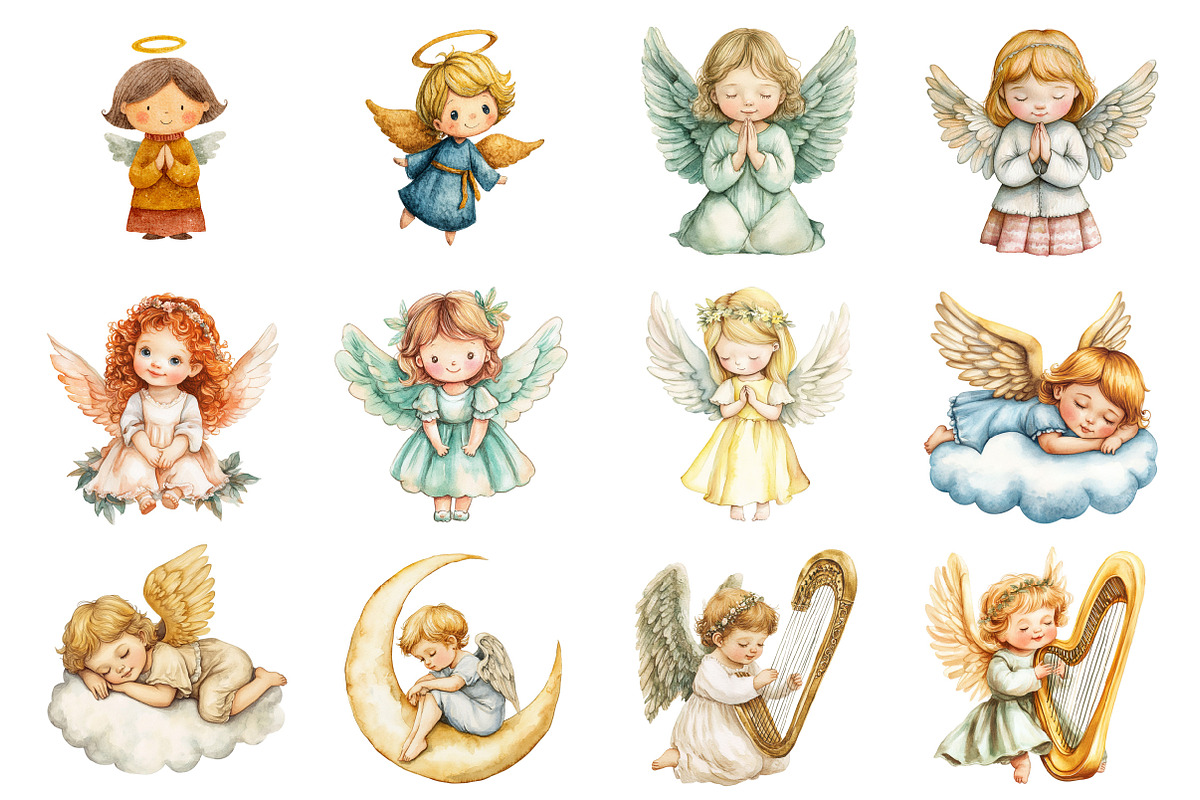 Little Angel Clipart, an Illustration by Design Market (Photo 4 of 4)