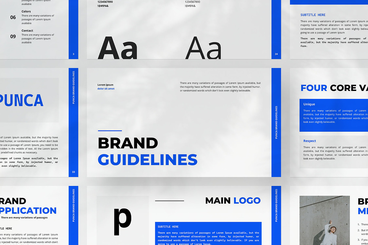 Brand Guidelines PowerPoint Template, a Presentation Template by Gaize (Photo 1 of 11)