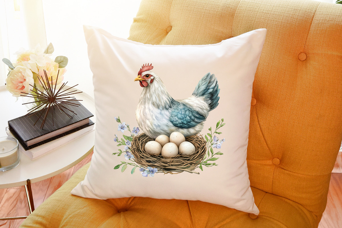 Watercolor Rustic Hens Barnyard Bird, an Illustration by Sublimation Artist (Photo 6 of 6)