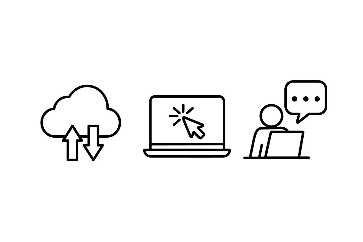 Line art set of technology icons set, an Outline Icon by Elen_Art (Photo 2 of 4)