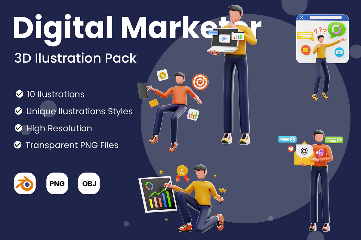 Digital Marketer 3D Illustration, a 3D by novia99design (Photo 1 of 6)