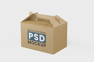 Delivery Food Brown Box Mockup