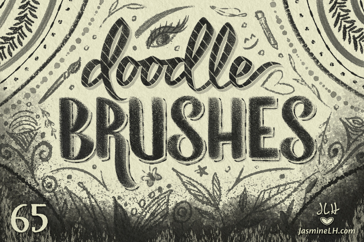 Doodle Brushes for Photoshop, a Brush Add-On by Jasmine Lové (Photo 6 of 6)