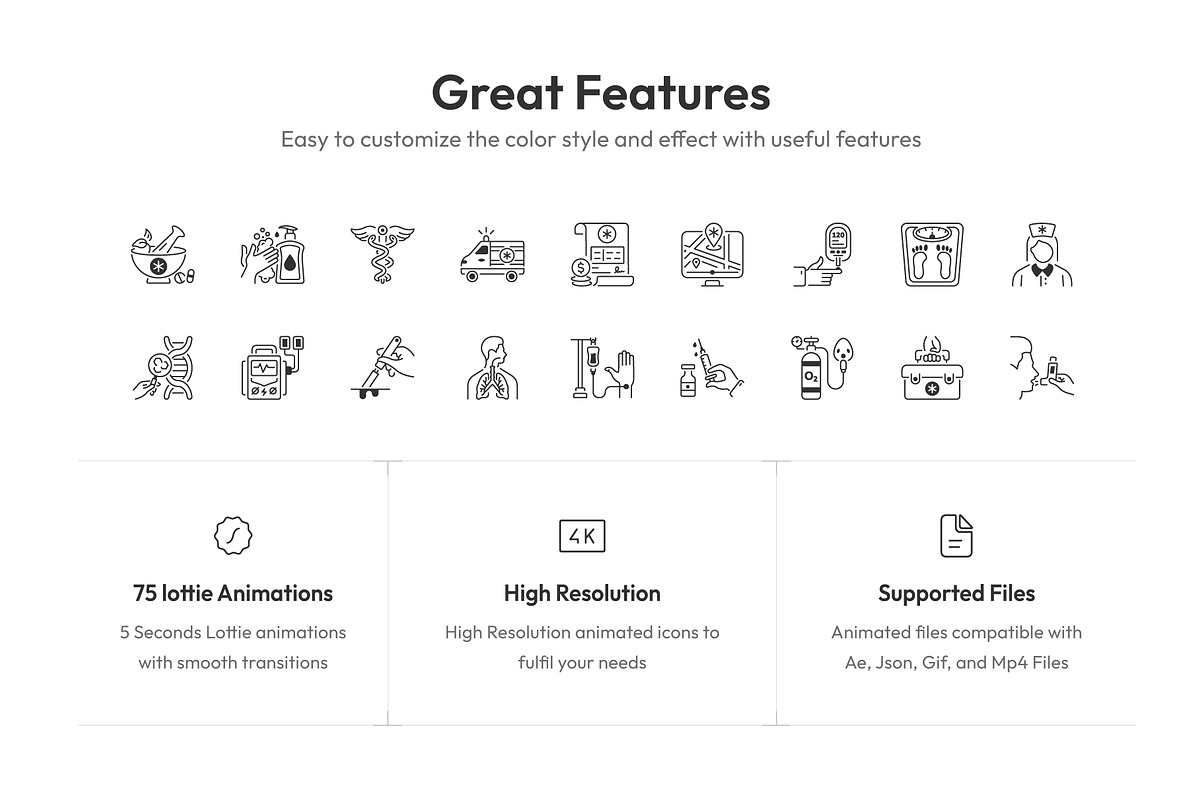 Animated Medical Icon Set, an Outline Icon by Prosymbols (Photo 2 of 4)