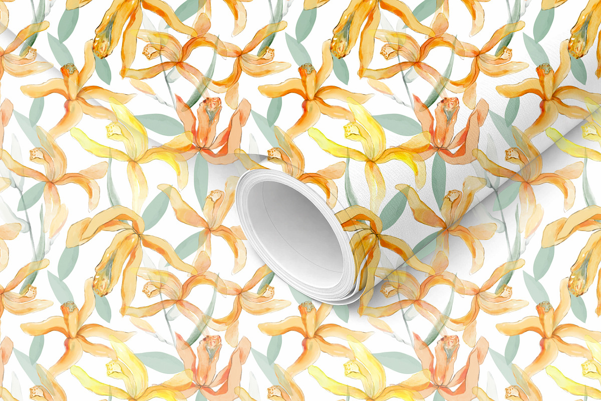 WARM BOTANICAL BLOOMS PATTERN, a Pattern Graphic by MartinShop (Photo 3 of 10)