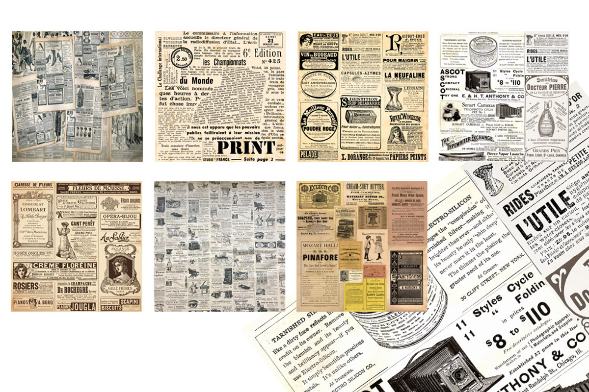 Vintage Newspapers Digital Texture, a Pattern Graphic by CatgoDigital (Photo 2 of 3)
