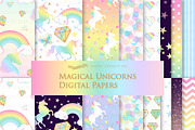 Magical Unicorns, Einhorn, Rainbow, an Illustration by Mia's Graphic Design (Thumbnail 8 of 10)