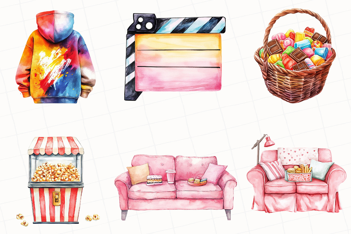 Summer Movie Night Clipart, an Illustration by OK Design (Photo 4 of 5)
