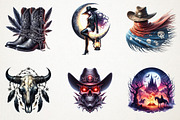 Gothic Western Cowboy Clipart, an Illustration by RobertsArt (Thumbnail 4 of 7)