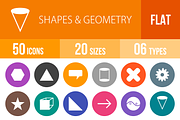50 Shapes&Geometry Flat Round Icons, an Outline Icon by IconBunny (Thumbnail 1 of 3)