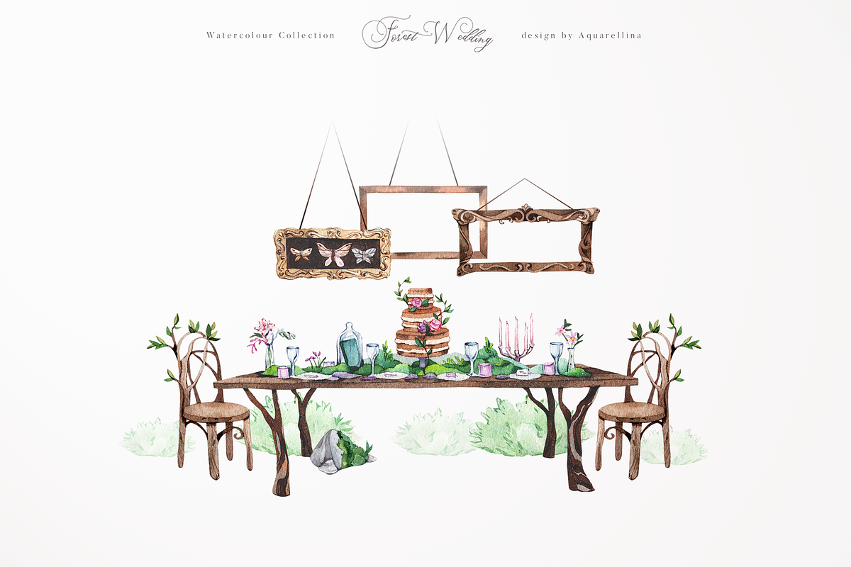 Forest Wedding Illustrations, a Decorative Illustration by Aquarellina (Photo 11 of 32)