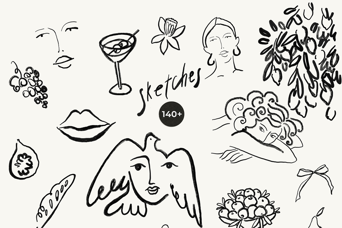 SKETCHES Line Art Drawings, a Decorative Illustration by Lana Elanor (Photo 8 of 14)