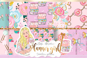 Planner Girl seamless patterns