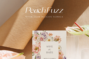 Peach Fuzz - Delicate Florals