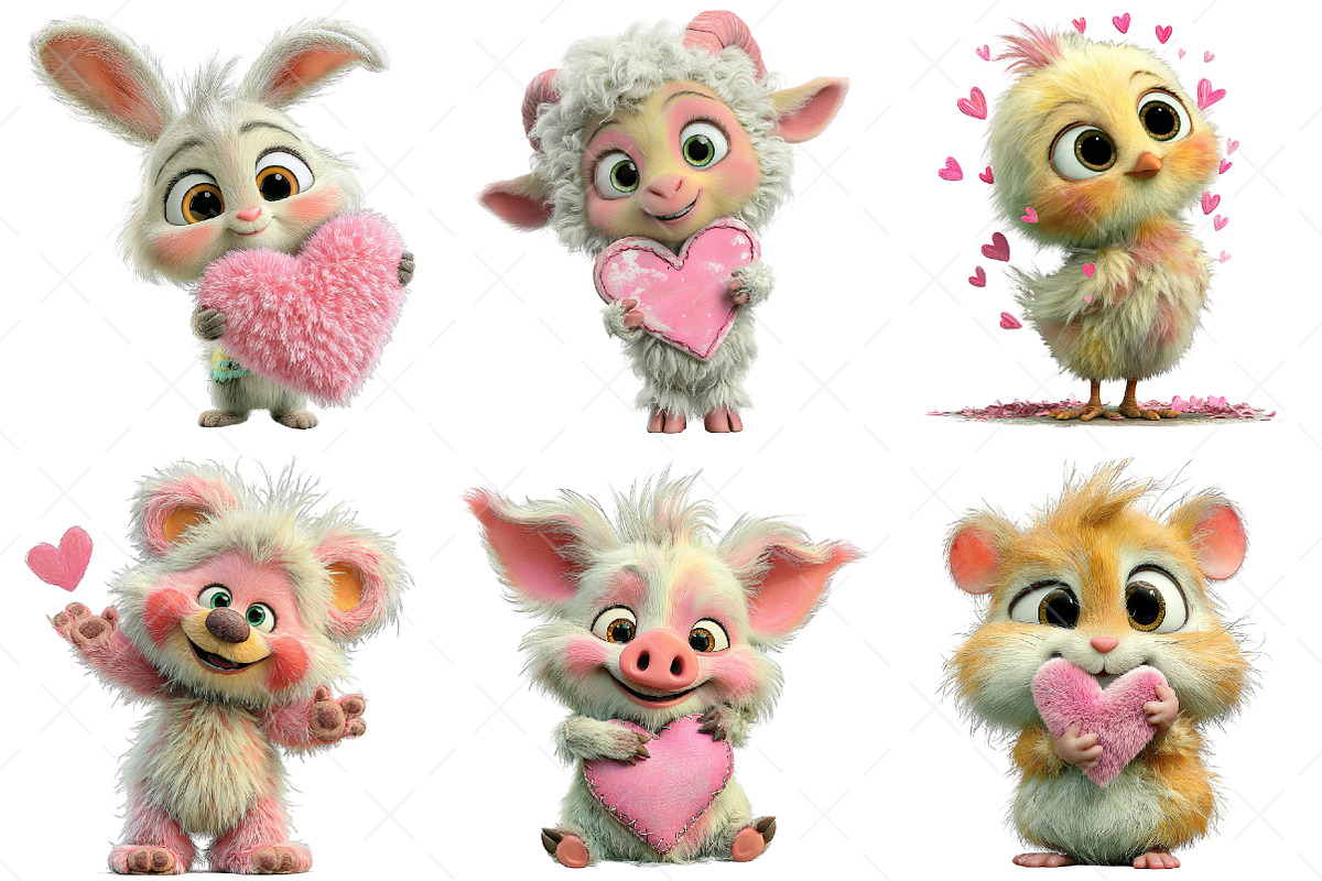 Valentine Kawaii Baby Animals, an Illustration by Craft Nest (Photo 9 of 9)