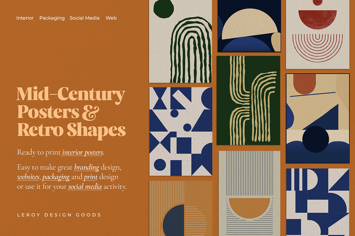 Mid-Century Posters & Retro Shapes 2, a Graphic by LEROY Design (Photo 1 of 10)