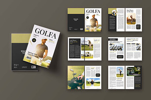 White Golf Sport Magazine Template