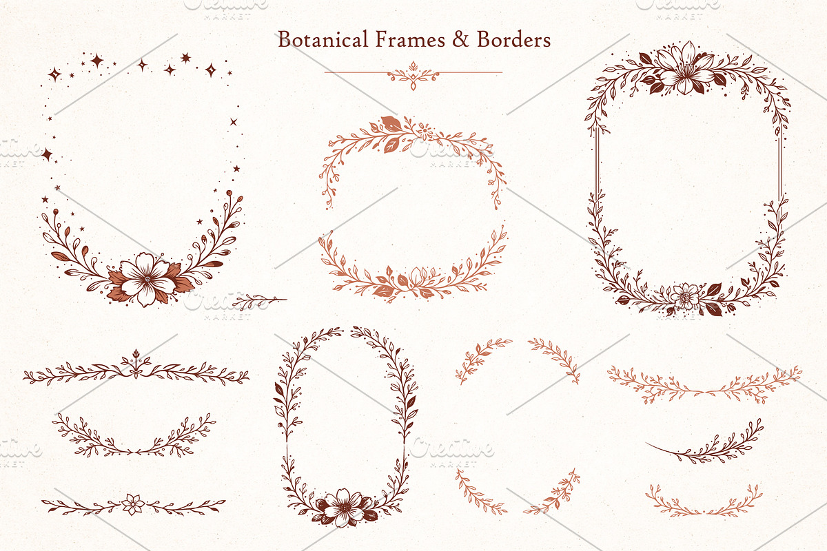 52 Botanical Frames & Ornaments, an Object Graphic by Christine Krahl (Photo 7 of 8)