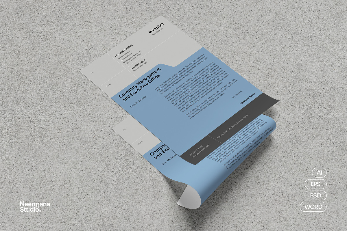 Simple Folder Theme Letterhead, a Stationery Template by Neermana (Photo 1 of 4)