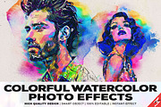 Colorful Watercolor Photo Effects, an Action Add-On by Amorjesu.com (Thumbnail 1 of 40)