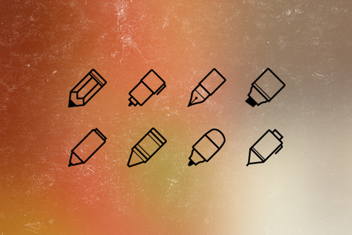 Writing Implements Icon Set preview 4