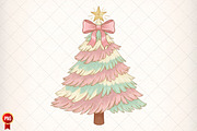 Hand Painted Coquette Christmas Tree, an Illustration by SinaCreation (Thumbnail 1 of 7)