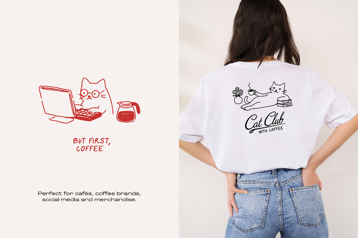 Cat Life: Coffee Edition, an Animal Illustration by dicreate (Photo 9 of 12)