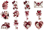 Romantic Valentine clipart, an Illustration by Designworld (Thumbnail 2 of 4)