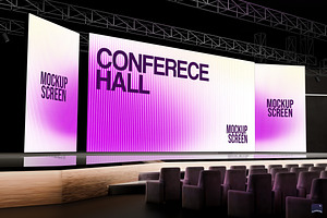 Conference Hall Stage Mockup 03, a Mockup by Claymoon Lab