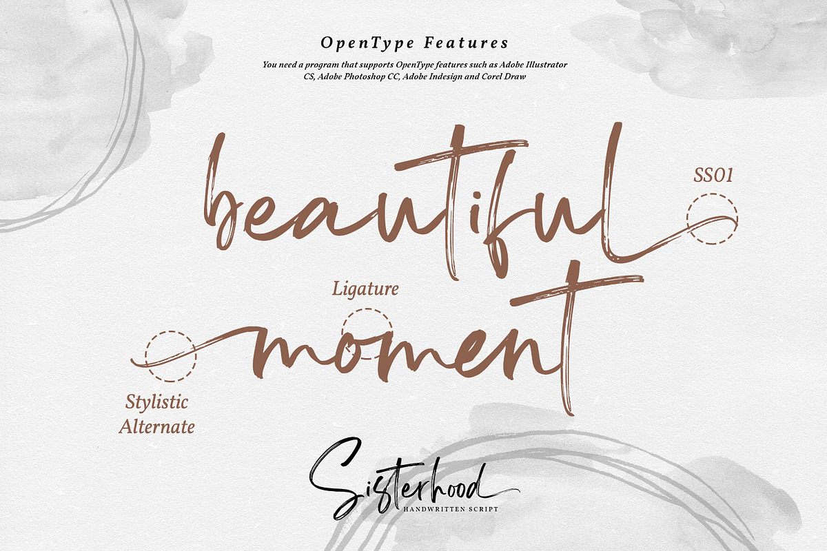 Sisterhood - Chic Brush Font, a Script Font by din-studio.com (Photo 11 of 16)