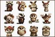 Watercolor Woodland Portraits Clipar, an Illustration by Sublimation Artist (Thumbnail 3 of 6)