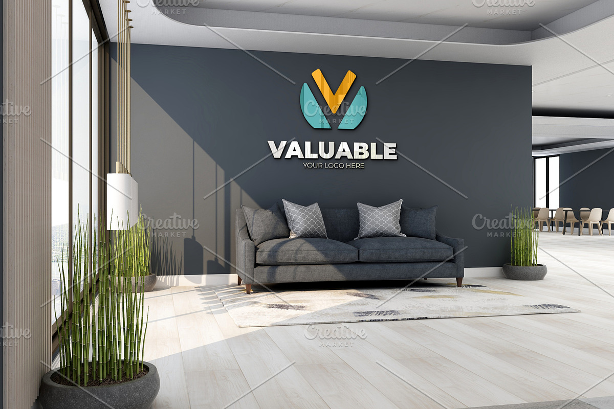 PSD Office Wall Logo Mockup, an Advertising Mockup by Ayy (Photo 7 of 23)