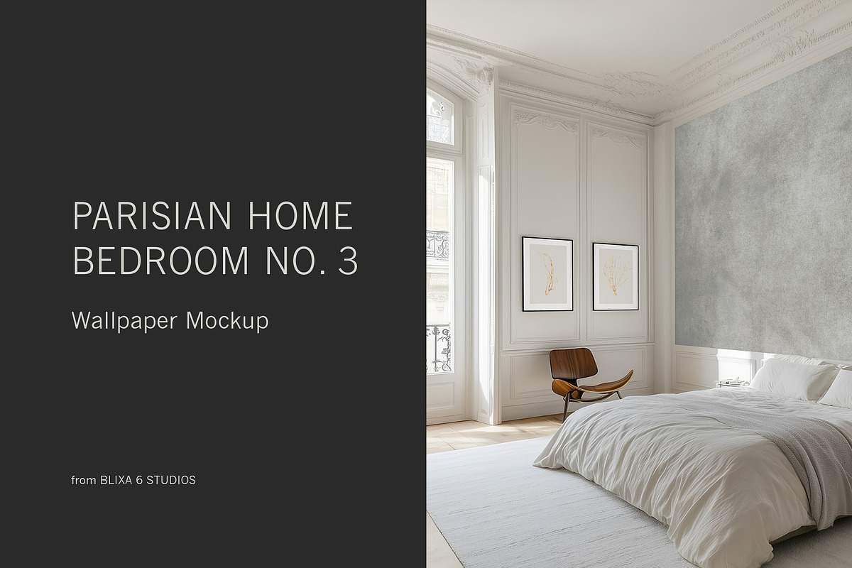 Paris Home | Bedroom No. 3 Mockup, a Household Mockup by Blixa 6 Studios (Photo 1 of 8)