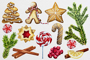 Watercolor winter set clothes drinks, a Seasonal Illustration by Fresh art by Larysa (Thumbnail 5 of 6)
