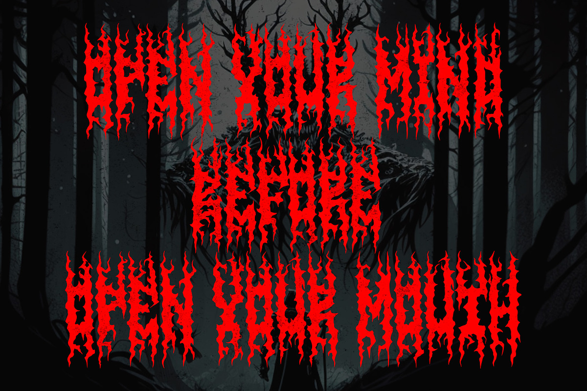 Ravenous - Death Metal Font, a Blackletter Font by Fonday Studio (Photo 6 of 6)
