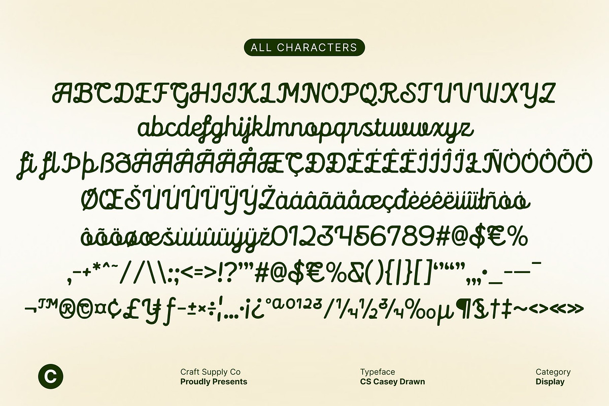 CS Casey Drawn, a Script Font by Craft Supply Co. (Photo 8 of 8)
