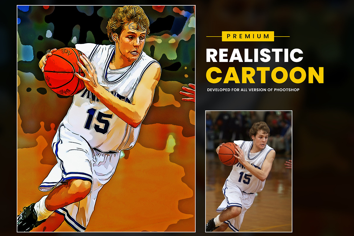 Premium Cartoon Painting, an Action Add-On by U_Design (Photo 2 of 10)